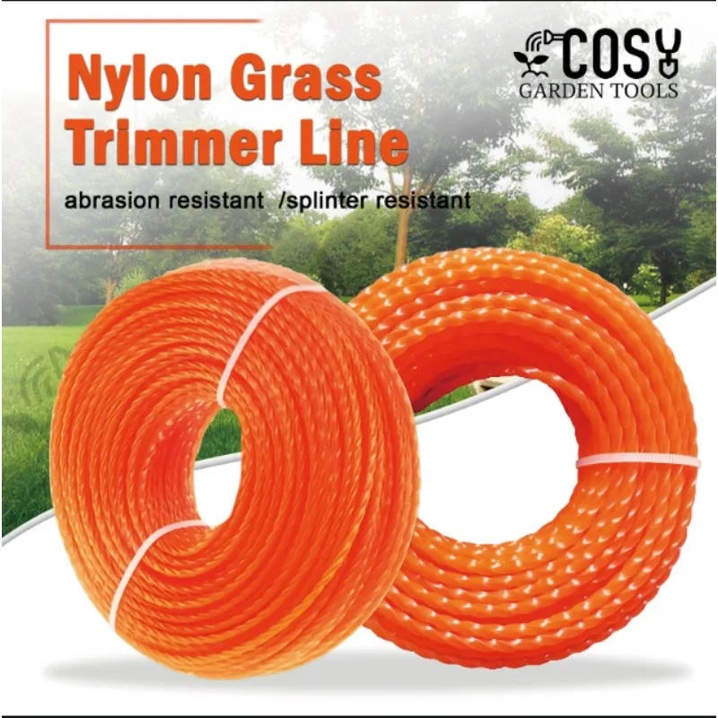 Description Picture 5 of item5m/10m/15m*2.4mm/2.7mm/3mm/3.5m/4mm Grass Trimmer Line Nylon Spiral Brush Cutter Rope Grass Trimmer Line Lawn Mower Replacement