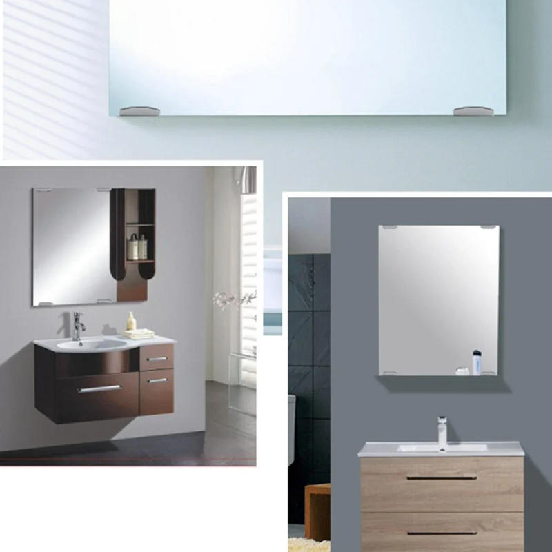 Description Picture 4 of item4pcs Glass Clamp Zinc Alloy Frameless Bathroom Mirror Glass Wall Mounting Fixing Kit Hardware With Skid-proof Silicon Pad