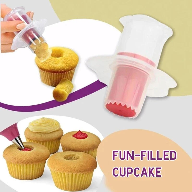 Description Picture 3 of itemCreative Muffin Cake Hole Digger DIY Pastry Cupcake Cored Remove Device Plunger Cutter Baking Decorating Digging Holes Tools