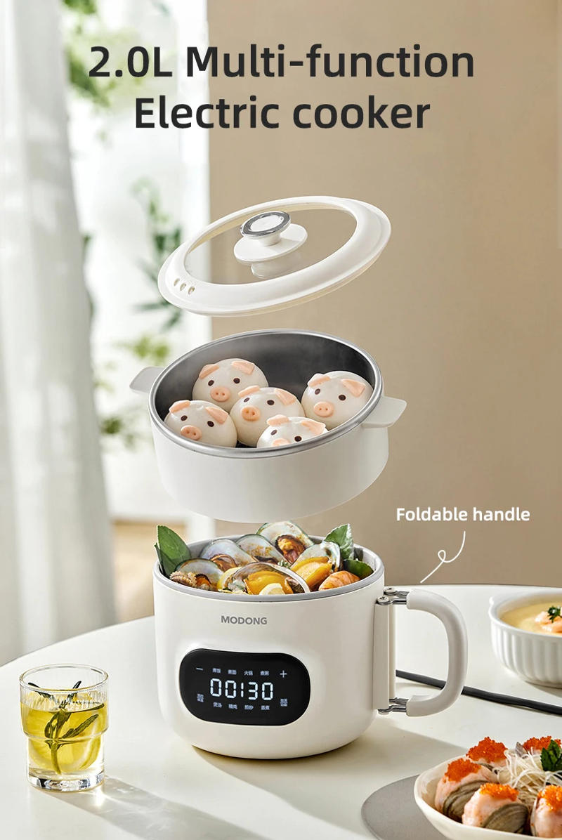 Description Picture 2 of item2.0L Electric Rice Cooker Smart Cooking Pot Multicooker Lunch Box Rice Cookers Dormitory Hot Pot Non-stick Electric Skillet 220V