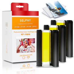UniPlus for Canon Selphy Color Ink Paper Set Compact Photo Printer CP1200 CP1300 CP910 CP900 3pcs Ink Cartridge KP 108IN KP-36IN