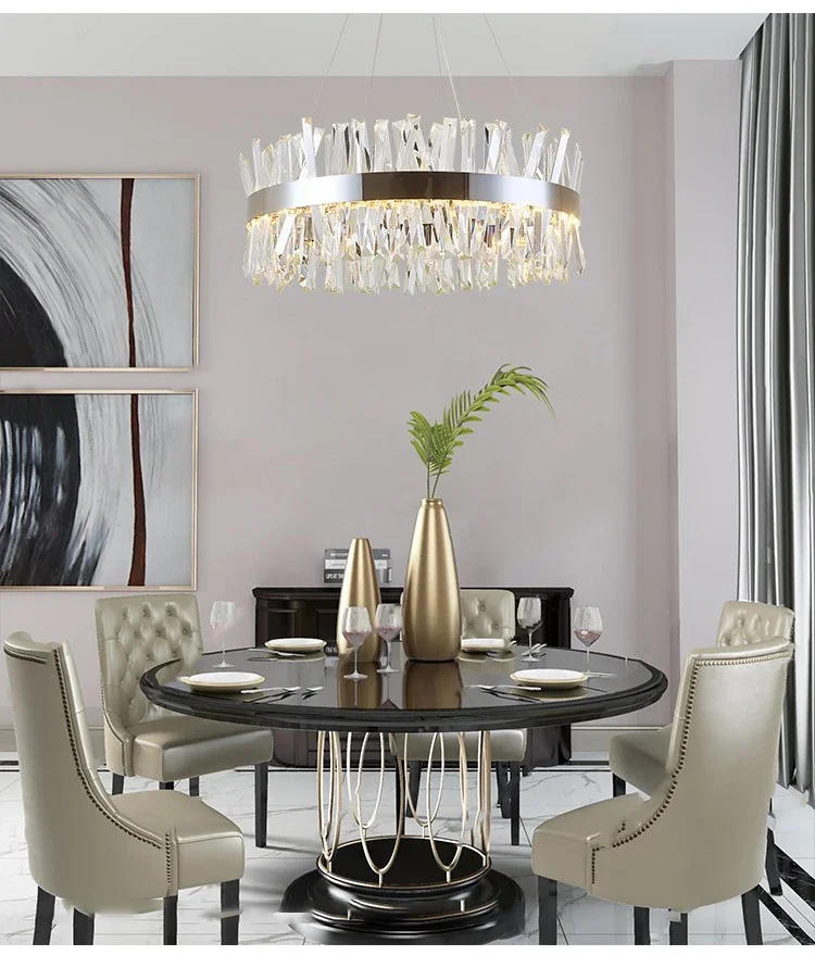 Description Picture 3 of itemLuxury Crystal Pendant Light Living Room Bedroom Dining Room Chandelier Modern Villa Restaurant Ceiling Light for Home Decor