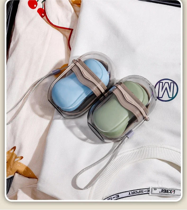 Description Picture 4 of item1PC Portable Travel Soap Dish With Drain Water Bathroom Supplies Waterproof Sealed Transparent Bathroom Holders And Dispensers