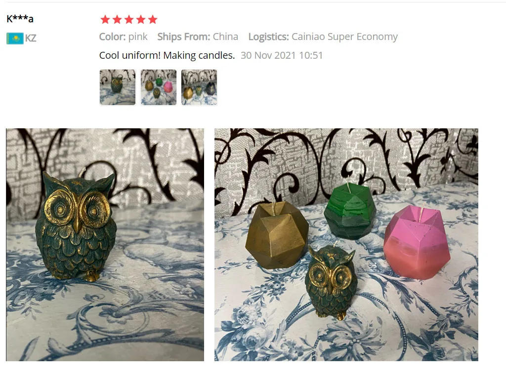 Description Picture 6 of item1p Halloween Owl Candle Silicone Mold  for Candle Making DIY Handmade Resin Molds for Plaster Wax Mould Soap Making Cake Kit