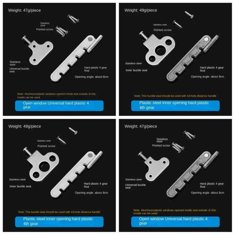 Description Picture 3 of itemSecurity Plastic Inner Window Limiter Fixing Position Wind Hook Hook Mild Steel Wind Brace Support Plugs Child Safety