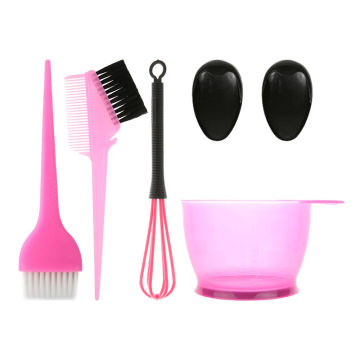 Hair Dye Color Brush Bowl Set with Ear Caps Mixing Rod Hair Tint Dying Coloring Applicator Brush Hairdressing Style Accessories