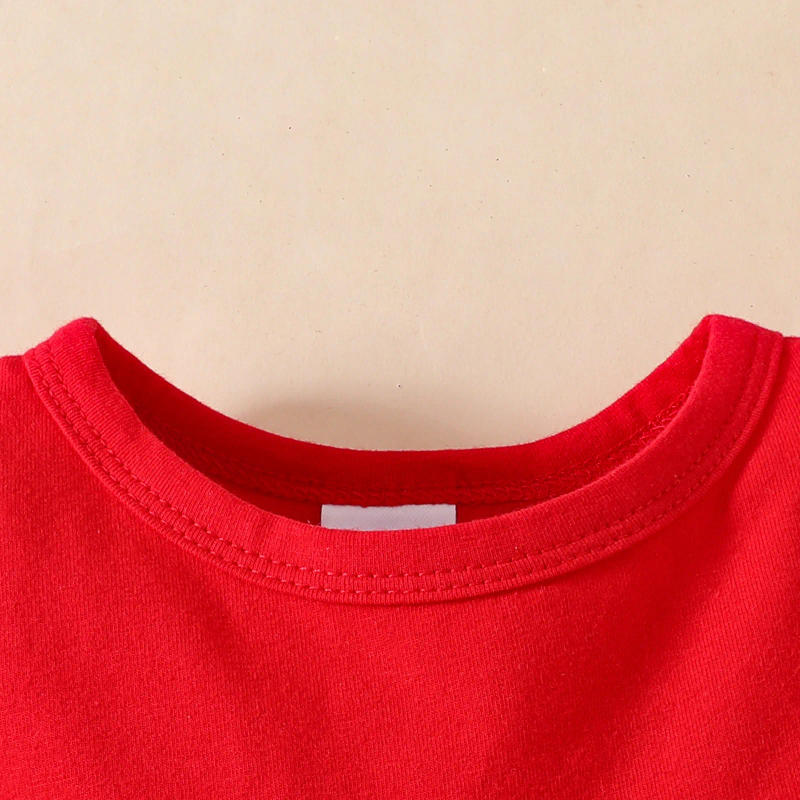 Description Picture 6 of itemValentine's Day Baby Girls' Clothing Set 0-3 Y Flare Sleeved Dress Top+Heart Printed Pants+Headband 3Pcs Toddler Outfit