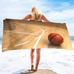 Basketball Large Beach Towel,Soft and Quick Dry Oversized Bath Towel Soft Microfiber Towel for Sports Girls Teens Adults Men