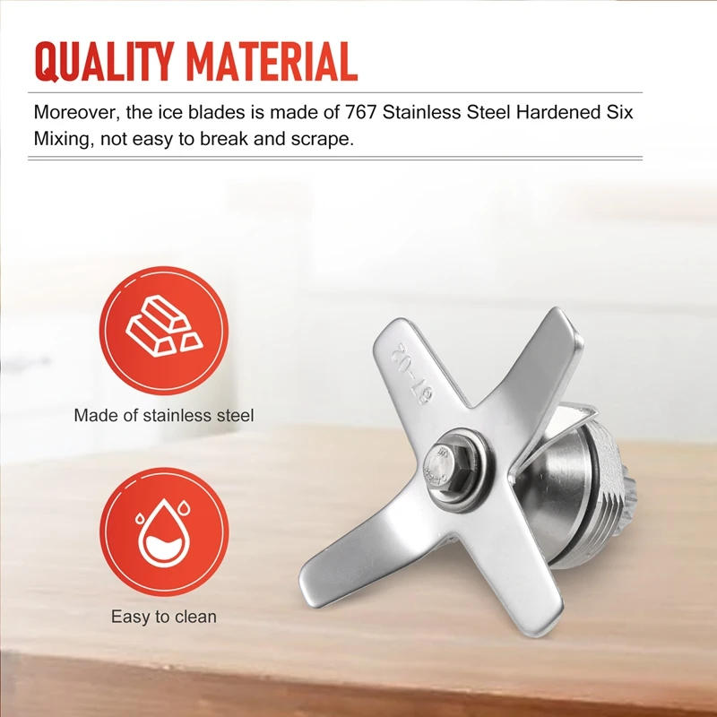 Description Picture 5 of item767 Stainless Steel Hardened Six Mixing And Cutting For TWK Jtc 767 Blades Knife For Vitamix Juicer Blender Part