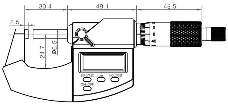 Description Picture 4 of itemShahe 0-25 mm Micron Digital Outside Micrometer With Extra Large LCD Screen Electronic Digital Measure Tools