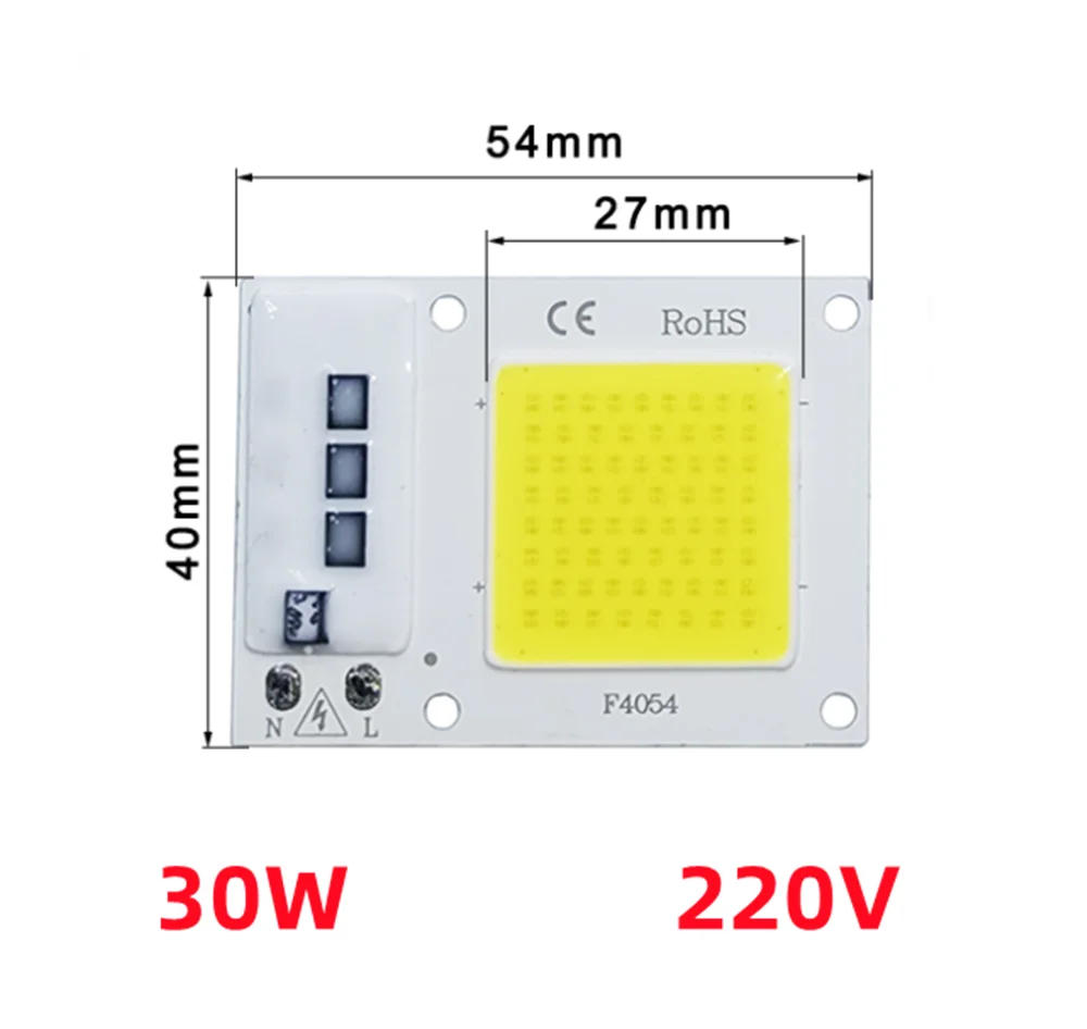 Description Picture 3 of itemLED COB lamp Bead 10W 20W 30W 50W AC 220V 240V IP65 Smart IC No Need Driver DIY Flood light Led Bulb Spotlight Outdoor Chip Lamp