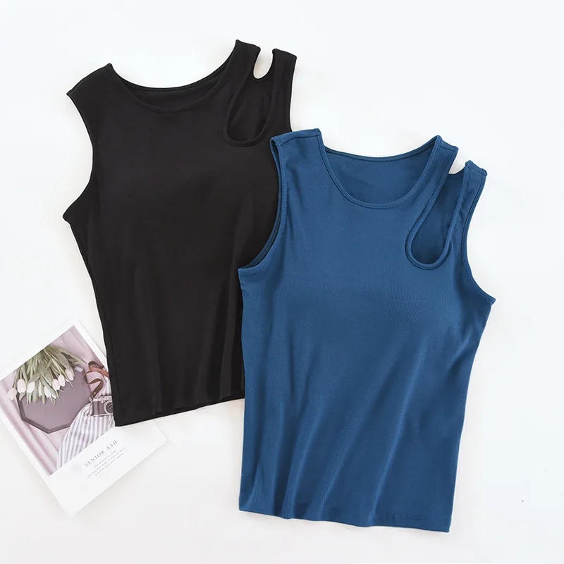 Description Picture 2 of itemWomen Tank Crop Tops Seamless Underwear Female Streetwear Hollow Tops Sexy Lingerie Sports Vest Padded Camisole Summer
