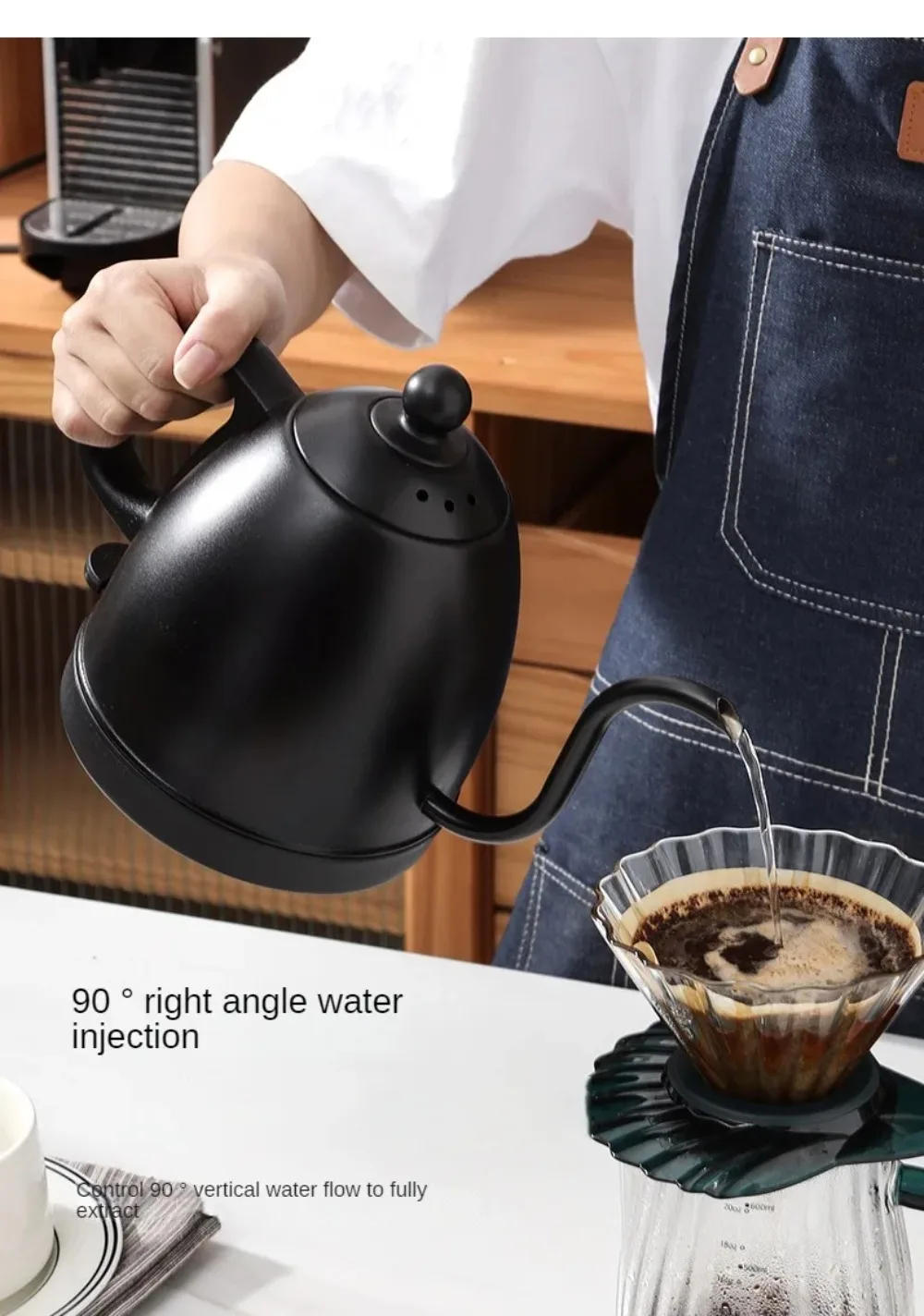 Description Picture 5 of item1200ML Electric Kettle 4 Min Quick Boil Water Bottle Automatic Power Off Gooseneck Hand Brew Coffee Pot Home Samovar Teapot 220V