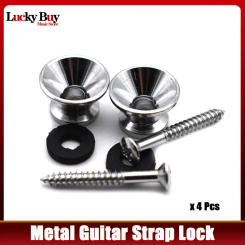 4pcs Guitar Strap Lock Locking Pegs Pins Metal End Strap Button for Acoustic Classical Electric Bass Guitar Ukulele