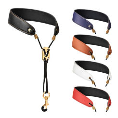 Saxophone Strap Saxophone Lanyard Neck Strap Leather For Soprano Tenor Alto Baritone Sax Multi Color Protection Neck Strap