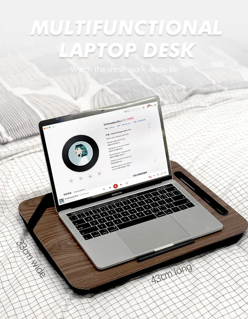 Description Picture 5 of itemLaptop Desk Lazy Person Laptop Desk Portable With Handheld Ipad Slot Phone Slot Suitable For Bed Sofa Car