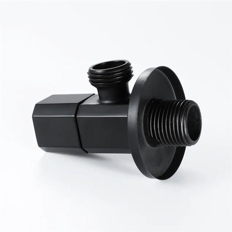 Description Picture 5 of itemBlack Octagon Design Switch Brass Filling Valves One Input One Output Stop Valve Bathroom Washing Basin Toilet Bowl Accessories