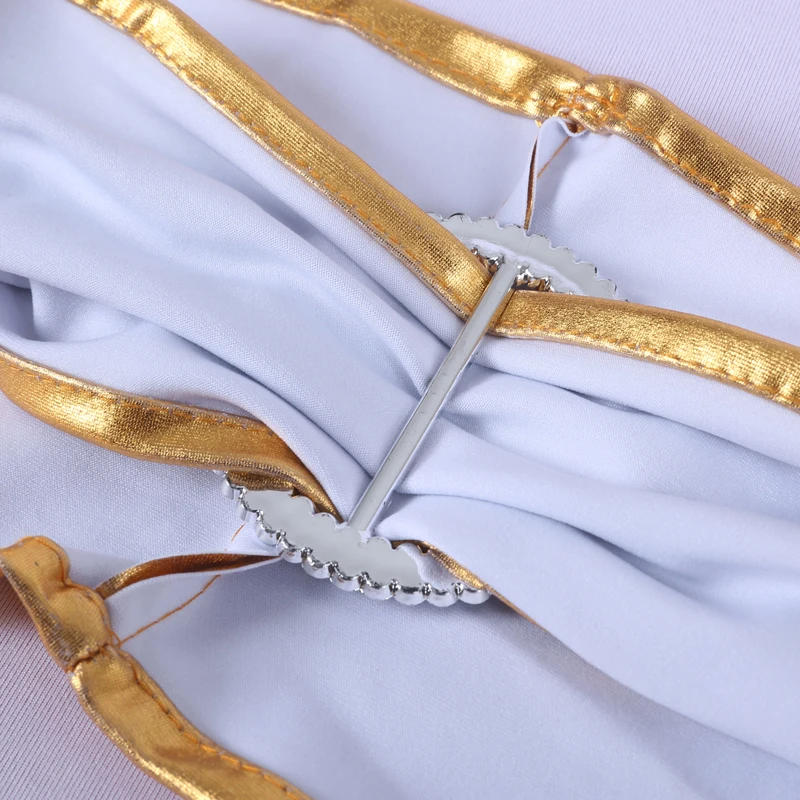 Description Picture 2 of item50pcs/Lot Metallic Gold Silver Chair Sashes Wedding Chair Decoration Spandex Chair Cover Band for Party Decor Birthday Sash