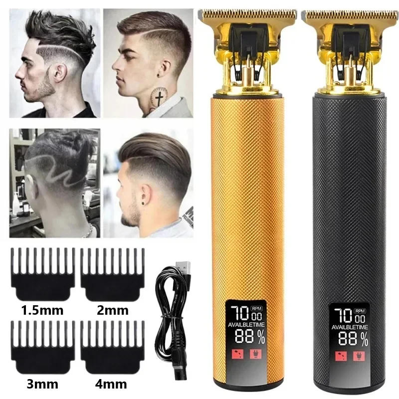 Description Picture 2 of itemElectric Hair Trimmer T9 Vintage Hair Cutting Machine Digital Display Beard Shaver Trimmer USB Charging Hair Clipper Barber