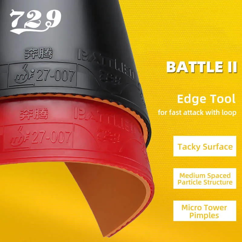 Description Picture 2 of item729 Friendship Battle 2 Series Table Tennis Rubber Tacky Professional Pimples-in Ping Pong Rubber for Intermediate and Advanced