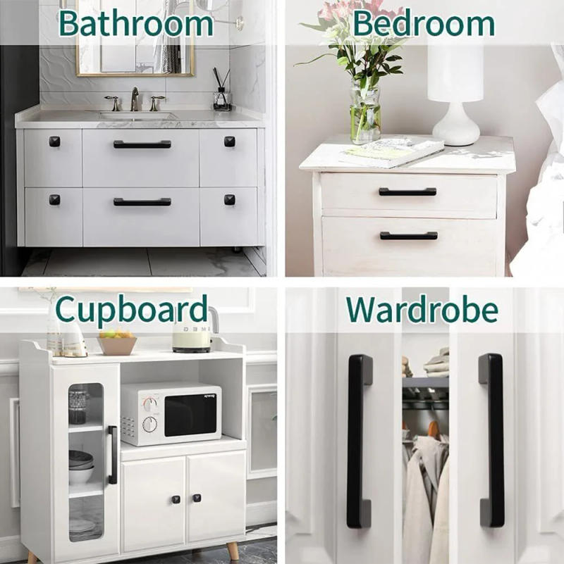 Description Picture 5 of item10pcs Cabinet Handle Furniture Pulls Drawer Knobs Black Wardrobe Handles Aluminum Alloy Kitchen Furniture Handle Hardware