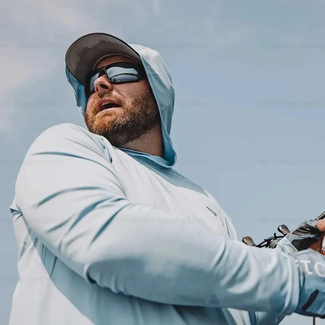Description Picture 4 of itemMen Hood  long sleeve Fishing clothing fishing t shirt uv protection  Fishing Apparel
