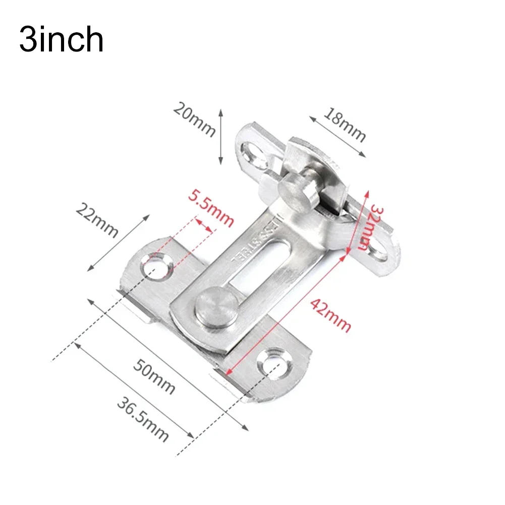 Description Picture 3 of itemDoor Latch Doors Locks 3 Inch 90 Degree Right Angle Door Latch Buckle Hasp Sliding Lock Barrel Bolt Hardware Safety Door Bolt