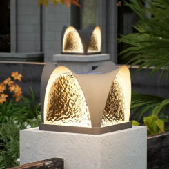 Solar Outdoor Post Light Outside Waterproof Pillar Fence Deck Lamp for Flat Surface Lawn Yard Garden Patio Entryway Pathway