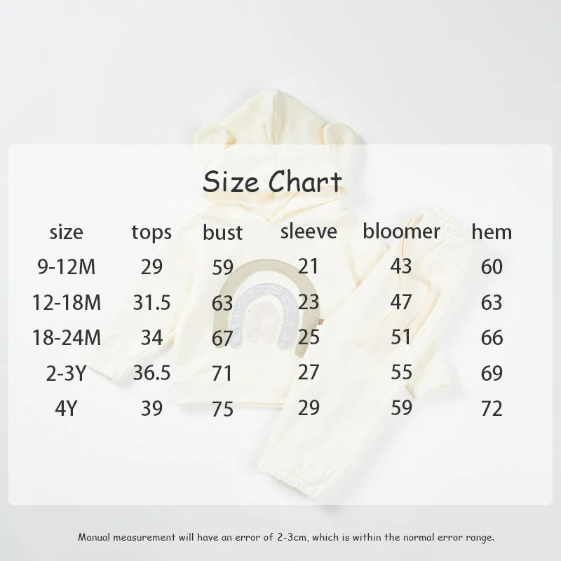 Description Picture 2 of itemMILANCEL New Autumn Kids Girls Clothes Set 9M-4T Baby Cute Rainbow Sweatshirt + Sweatpants Toddler Boys Outwear 2PCS