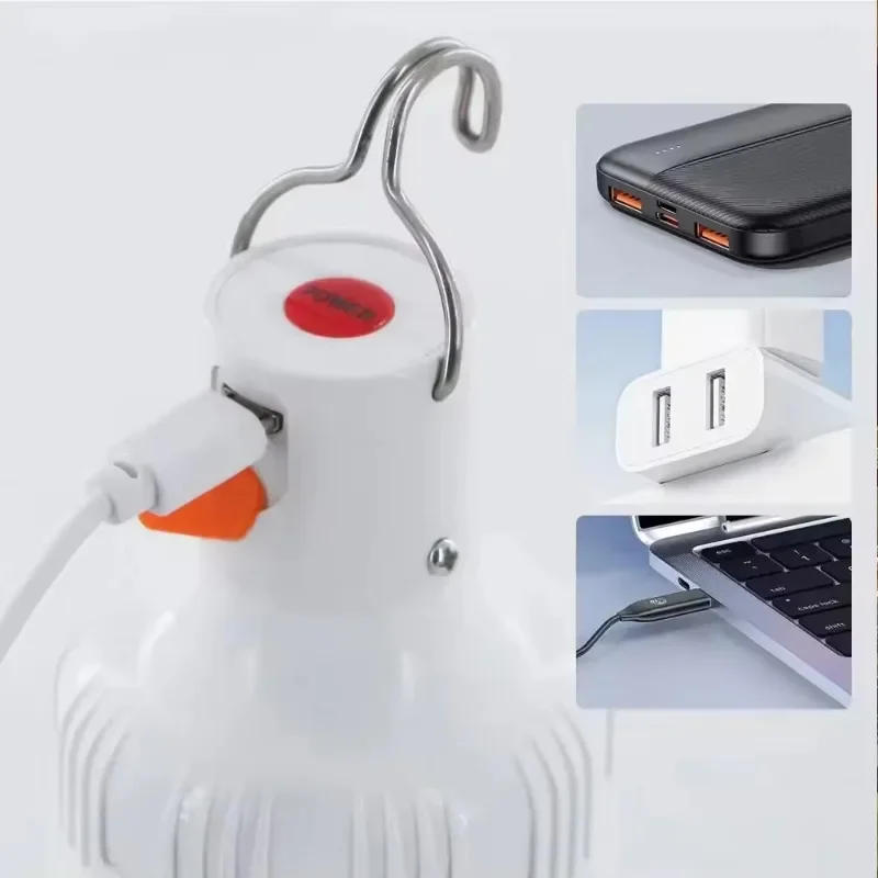 Description Picture 6 of itemOutdoor USB Rechargeable LED Lamp Bulbs 30W 60W 100W Emergency Light Hook Up Camping Fishing Portable Lantern Night Lights