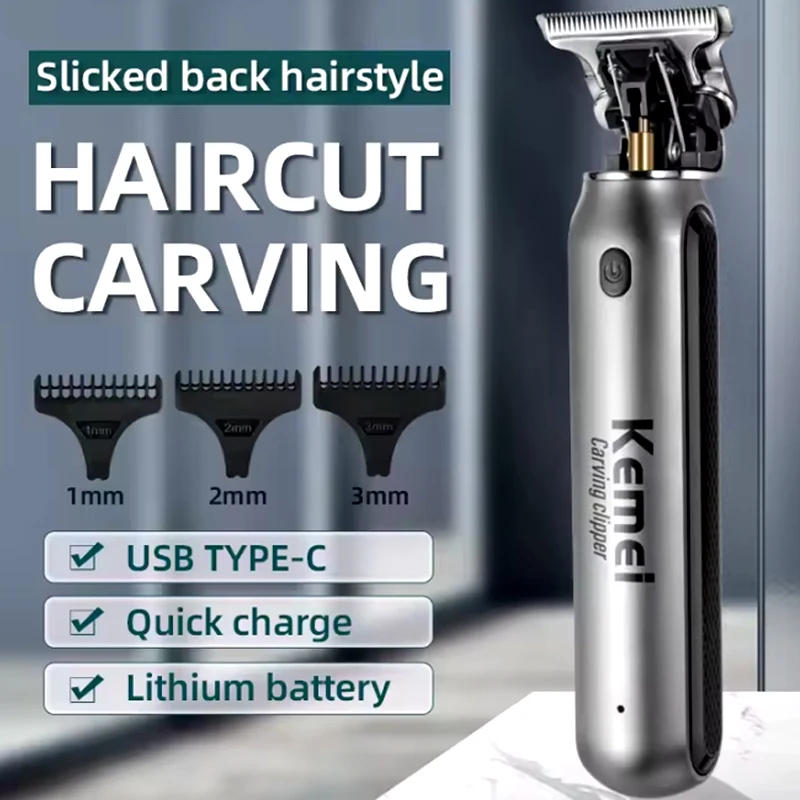 Description Picture 2 of itemKemei Hair Clippers Men's Beard Trimmer Zero Gapped T-Blade Mini Hair Cutting Machine Cordless Professional clippers KM-1757
