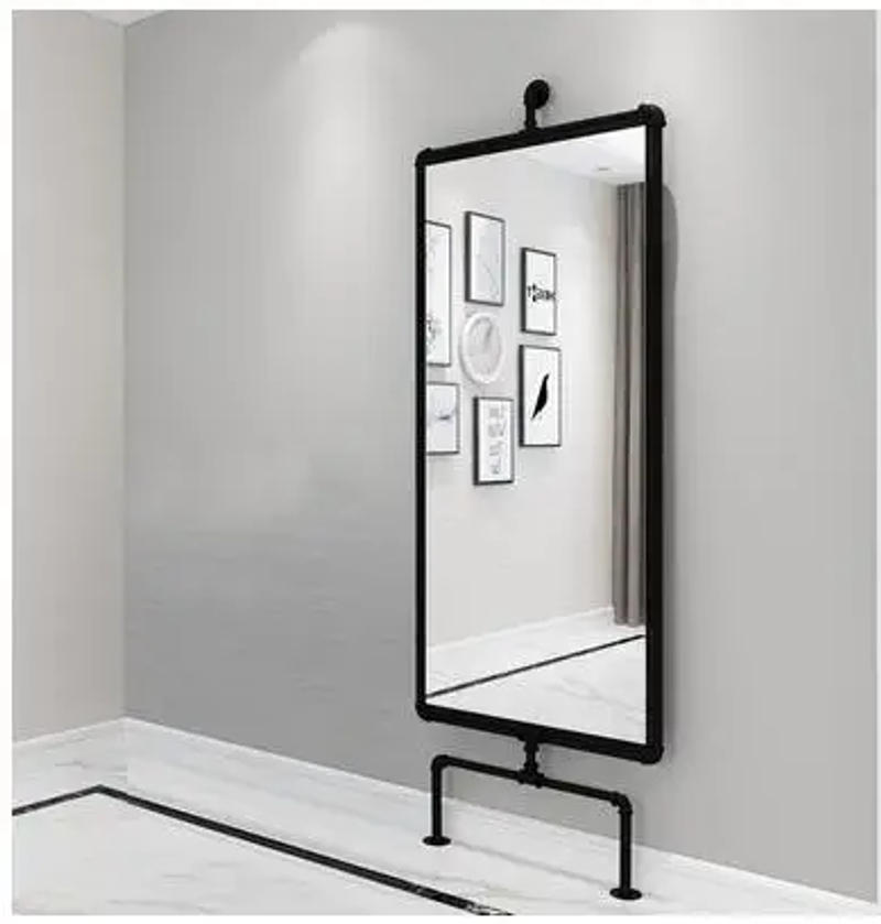 Description Picture 4 of itemNet red barber shop mirror table cabinet integration new hairdressing mirror chair hair salon dedicated simple floor full