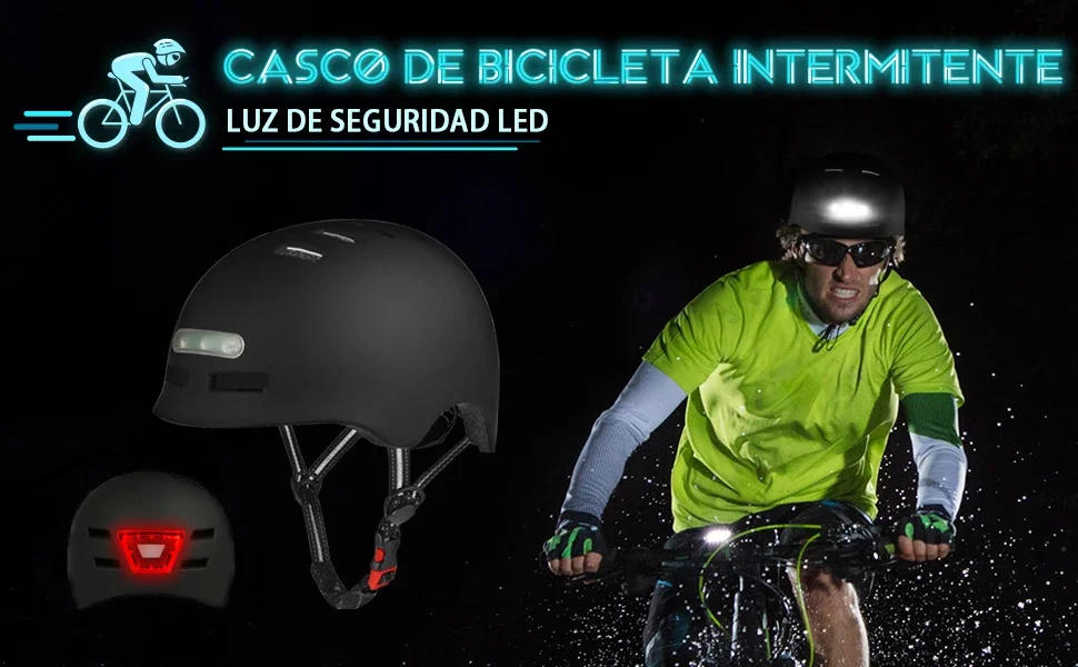 Description Picture 5 of itemAdult Bike Helmet for Bicycle Cycling Biking Skating Skateboard Helmet with Integrated LED Headlights and Lightweight Taillight