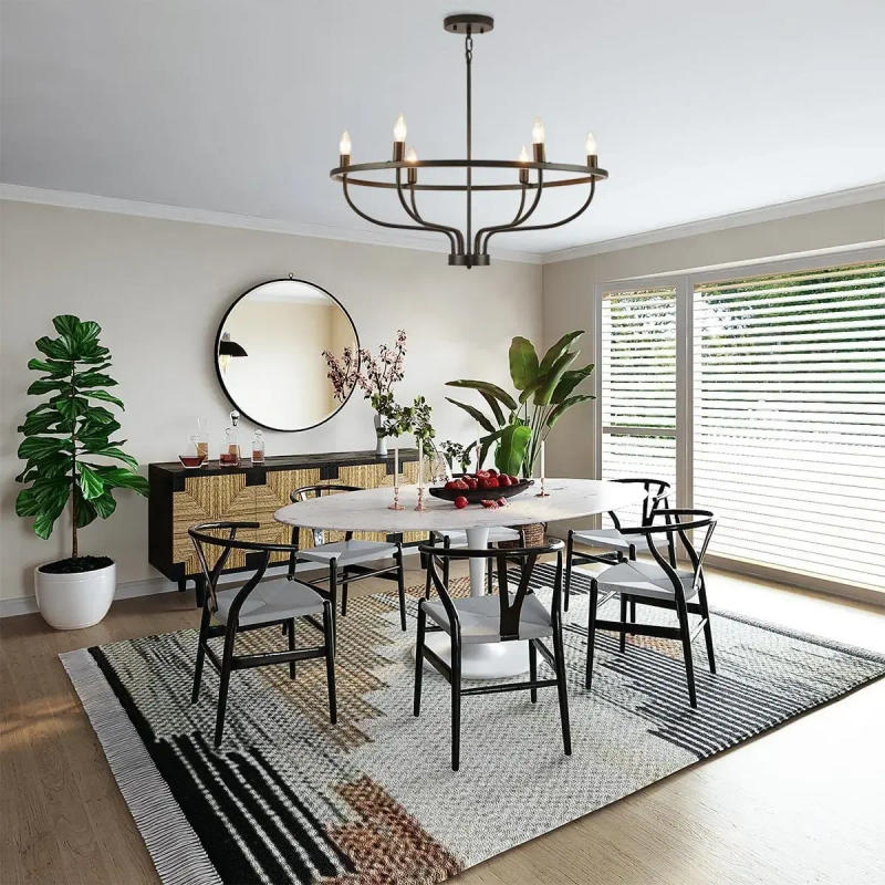 Description Picture 5 of itemRetro Style Living Room Coffee Ta Ble Ceiling Chandelier Pendant Modern Dining Room Decor Light Ring Light Decoration Home Iron