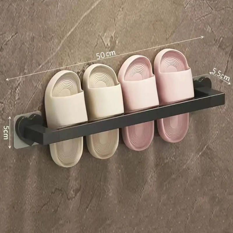 Description Picture 6 of itemFashion Slipper Rack Bathroom Wall-mounted Storage Shelf Portable Towel Hanging Holder Save Space Shoe Stand Rack