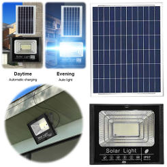 Solar Powered Wall Lamp IP67 Waterproof Outdoor Street Light Auto-On Flood Light Light Sensor Spot Lights for Garden Courtyard