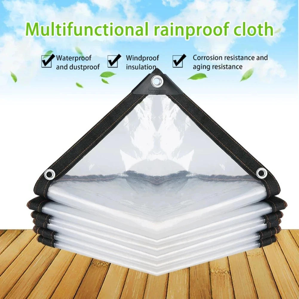 Description Picture 2 of itemTransparent Outdoor Tarpaulin 0.16mm PE Rainproof Garden Plant Cover Gazebo Pergola Canopy Dog Pet Window Windproof Awning