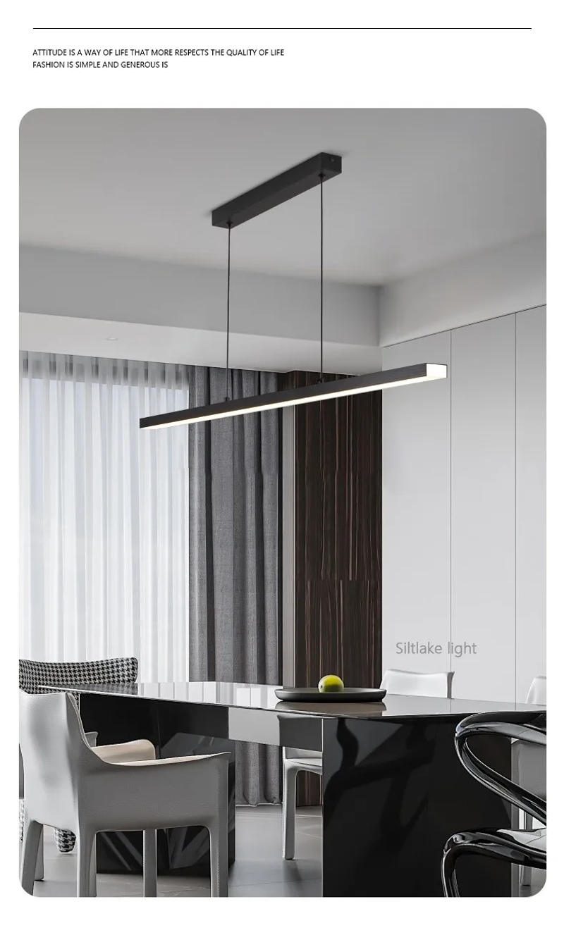 Description Picture 3 of itemLED restaurant chandelier modern simple kitchen pendant lights bar desk dining table lamp bar island dining room chandelier