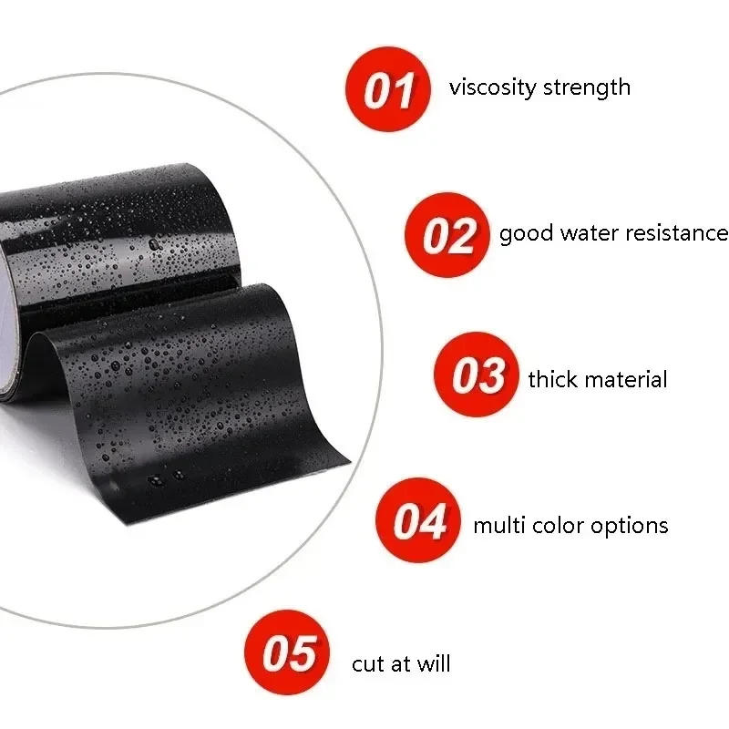 Description Picture 6 of itemPVC Super Strong Waterproof Tape Pipe Seal Leak Repair Tape Self Adhesive Fiberfix Insulating Duct PE Tube Bathroom Tape 150cm