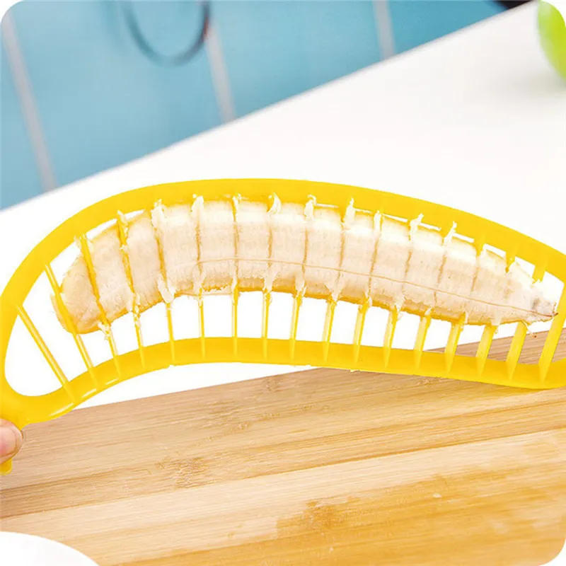 Description Picture 5 of itemKitchen Gadgets Plastic Banana Slicer Cutter Fruit Vegetable Tools Salad Maker  Chopper    Cooking Cut