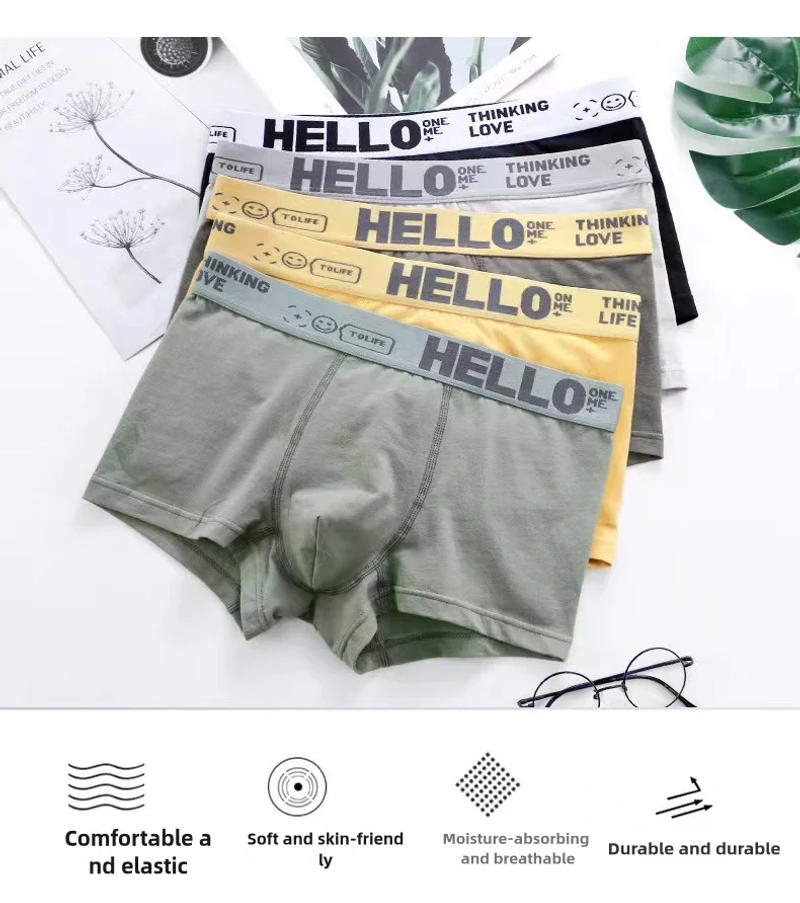 Description Picture 2 of item6Pcs Mens Underwear Men Cotton Underpants Male Pure Men Panties Shorts Breathable Boxer Shorts Comfortable soft Plus size