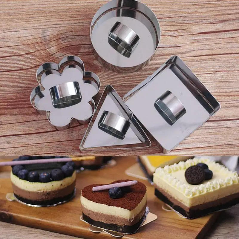 Description Picture 6 of itemNew Mould for Salad Baking Dish Diy Bakeware Tools Cupcake Mold Salad Dessert Die Mousse Ring Cake Cheese Tool Stainless Steel
