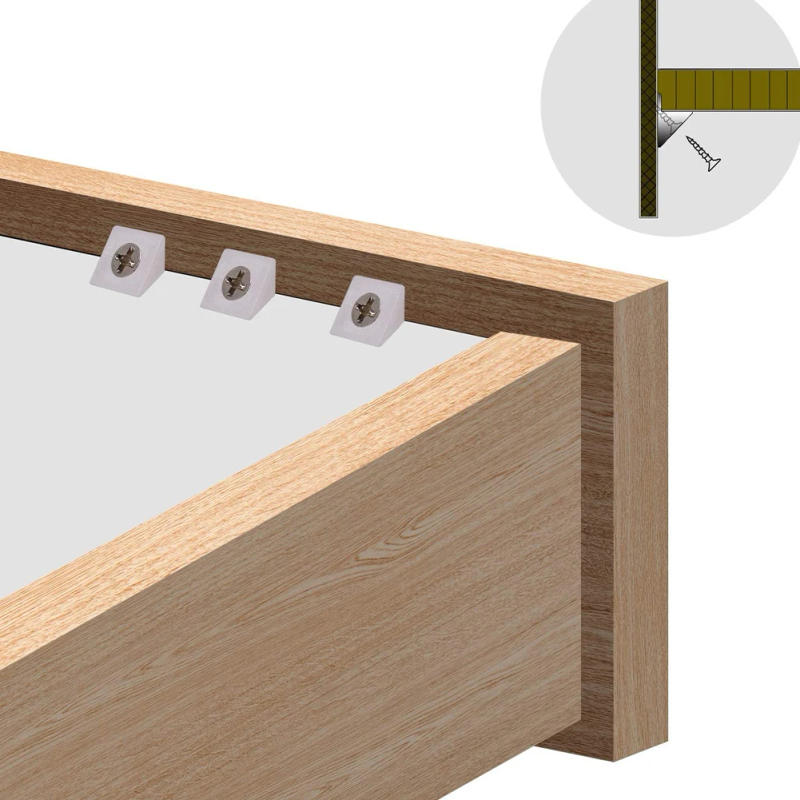 Description Picture 6 of item100 X Repair Fixing Drawer Chest Bottom Sagging Support Mending Wedge Screw Home Hardware Bracket 15*13*9mm Bevel Plate Support