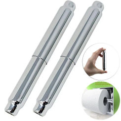 Telescopic Tissue Roll Toilet Paper Stick Plastic Towel Holder Roller Bathroom Supply Metal Rack Retractable Spring Rod NEW