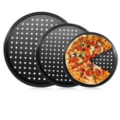 Non-Stick Pizza Baking Pan Round Mesh Tray Plate Oven Baking Bakeware with Holes Pizza Tray Mould Oven Home Kitchen Tools