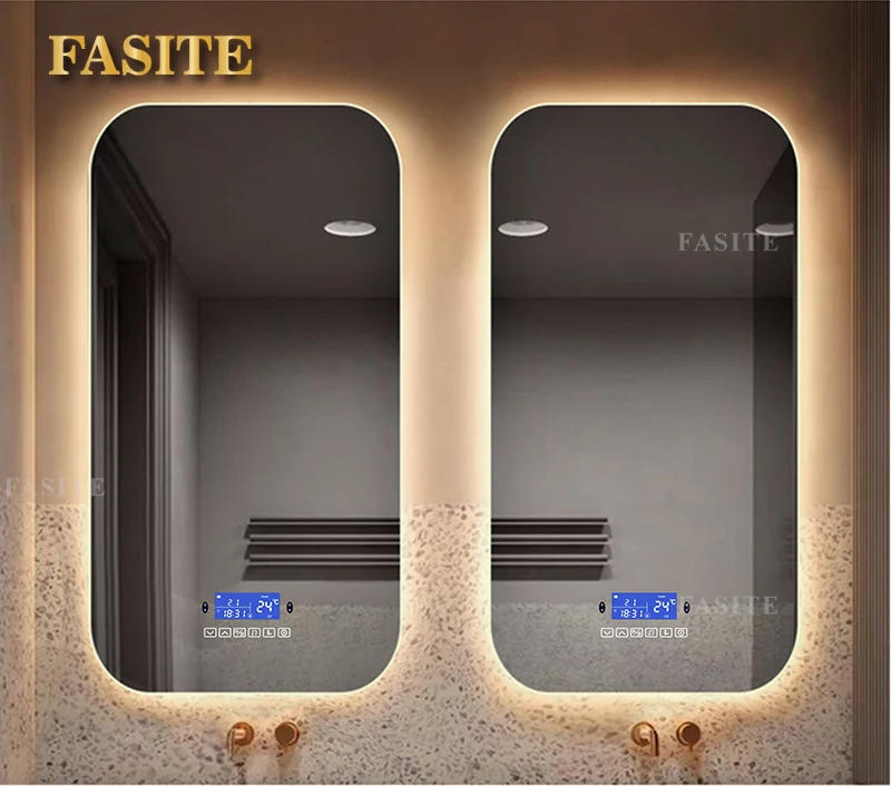 Description Picture 4 of itemBath LED Light Makeup Mirror Smart Touch Screen Bathroom Vanity Mirror With Bluetooth Anti-Fog Human Body Induction Function