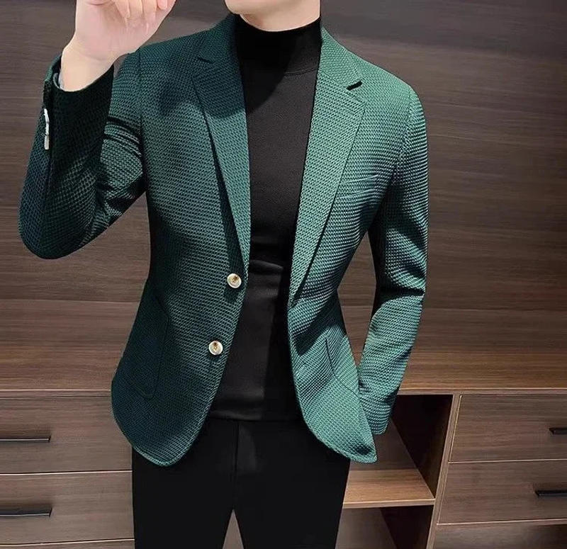Description Picture 3 of itemParty Short Cropped Men's Suit Jackets Single Breasted Coat Male Blazer White Clothing Luxury Designer Elegant Fashionable 2024