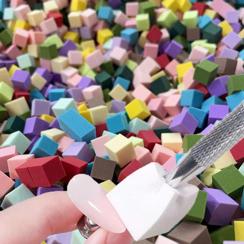 Description Picture 2 of item50/100pcs Mini Square Nail Sponge Powder Puff Nails Art Gel Polish Design Tools Wet Dry Makeup Cosmetic Nail Buffer Block