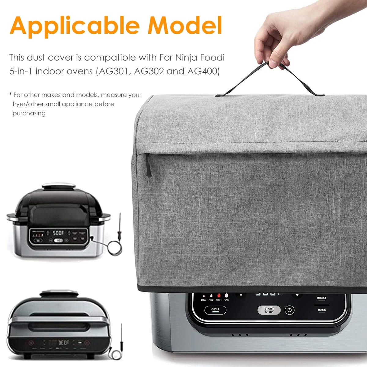 Description Picture 3 of itemDust Cover Compatible with AG301 AG302 AG400 Air Fryer Cover with Storage Pockets and Handle Waterproof Durable Air Fryer