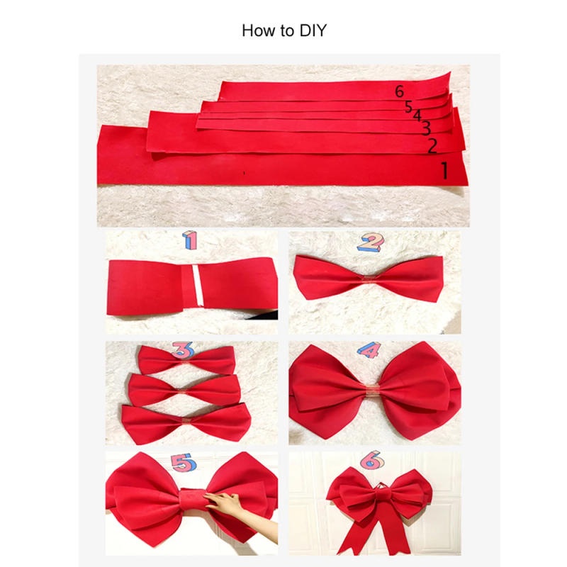 Description Picture 4 of itemChristmas Big Bow Holiday Indoor Outdoor Decoration Bow Xmas Tree Decoration Handmade Creative Christmas Tree Decoration Bow